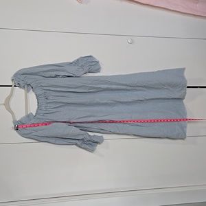 Sky Blue Linen Midi Dress